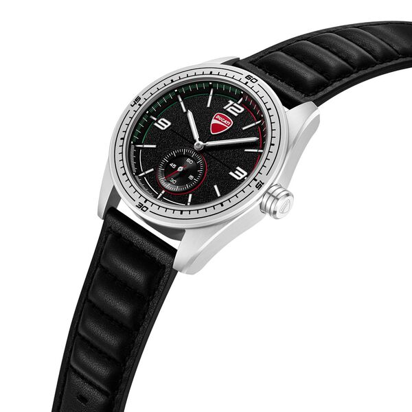 Ducati Quartz Analog Black Dial Black Leather Strap Watch For Men - image number 1