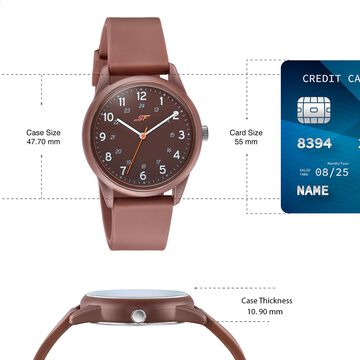 Sonata SF Field watch Quartz Analog Brown Dial Brown Silicone Strap Watch For Men