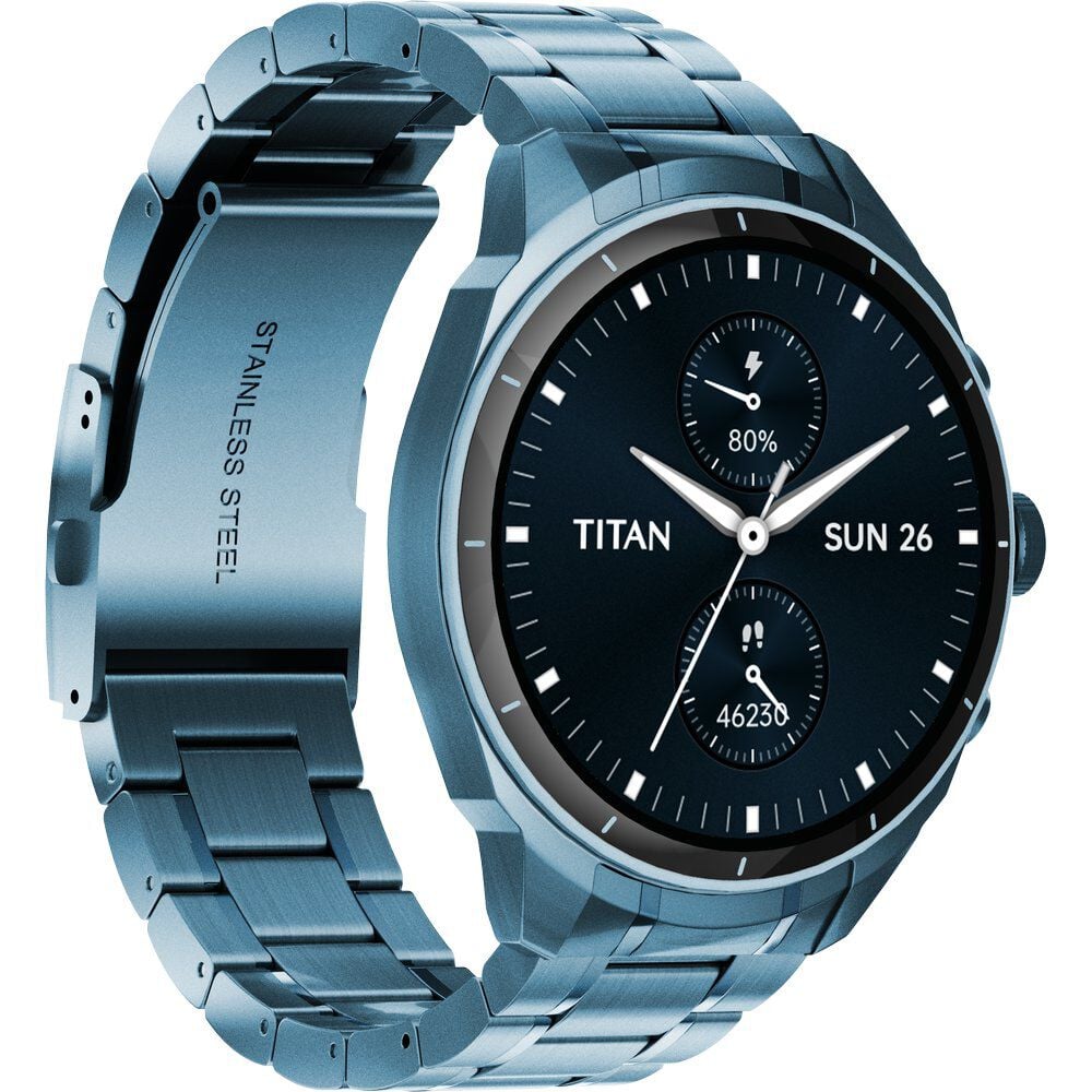 Buy Online Titan Heritage Premium Smartwatch with All SS Design 3.6 CM AMOLED Display BT Calling Advanced Chipset Titan Health 90207qm01 Titan