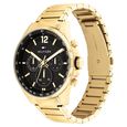 Tommy Hilfiger Multifunction Black Round Dial Bicolour Stainless Steel Strap Watch For Men - image number 1