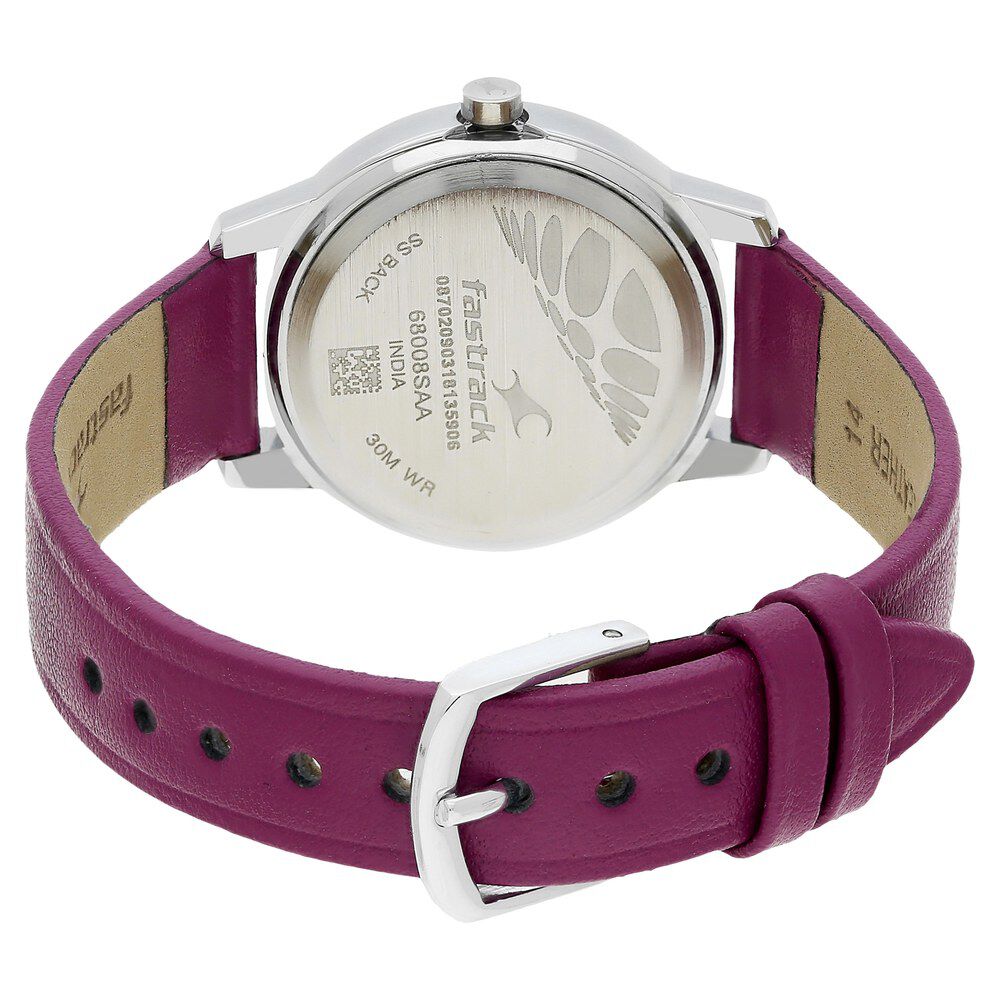 Buy Online Fastrack Quartz Analog White Dial Leather Strap Watch for Girls 68008sl01 p Titan