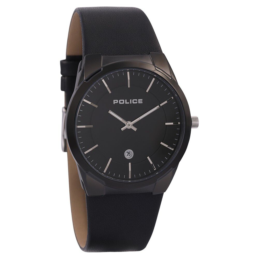 Buy Online Police Quartz Analog Black Dial Leather Strap Watch for Men ncpl14211jsb02a Titan