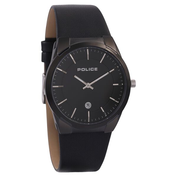 Police Quartz Analog Black Dial Leather Strap Watch for Men - image number 1