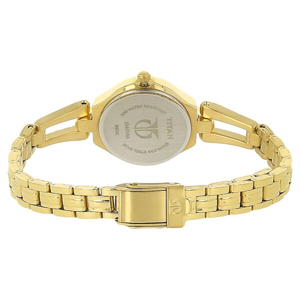 Titan Quartz Analog with Day and Date White Dial Stainless Steel Strap Watch for Women - image number 3
