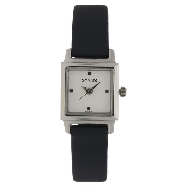 Sonata Quartz Analog White Dial Leather Strap Watch for Women - image number 0