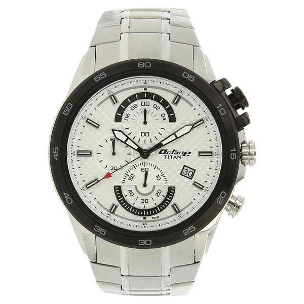 Titan Quartz Chronograph Silver Dial Stainless Steel Strap Watch for Men - image number 0