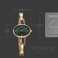 Sonata Aura Quartz Analog Green Dial Rose Gold Stainless Steel Strap Watch For Women - image number 2