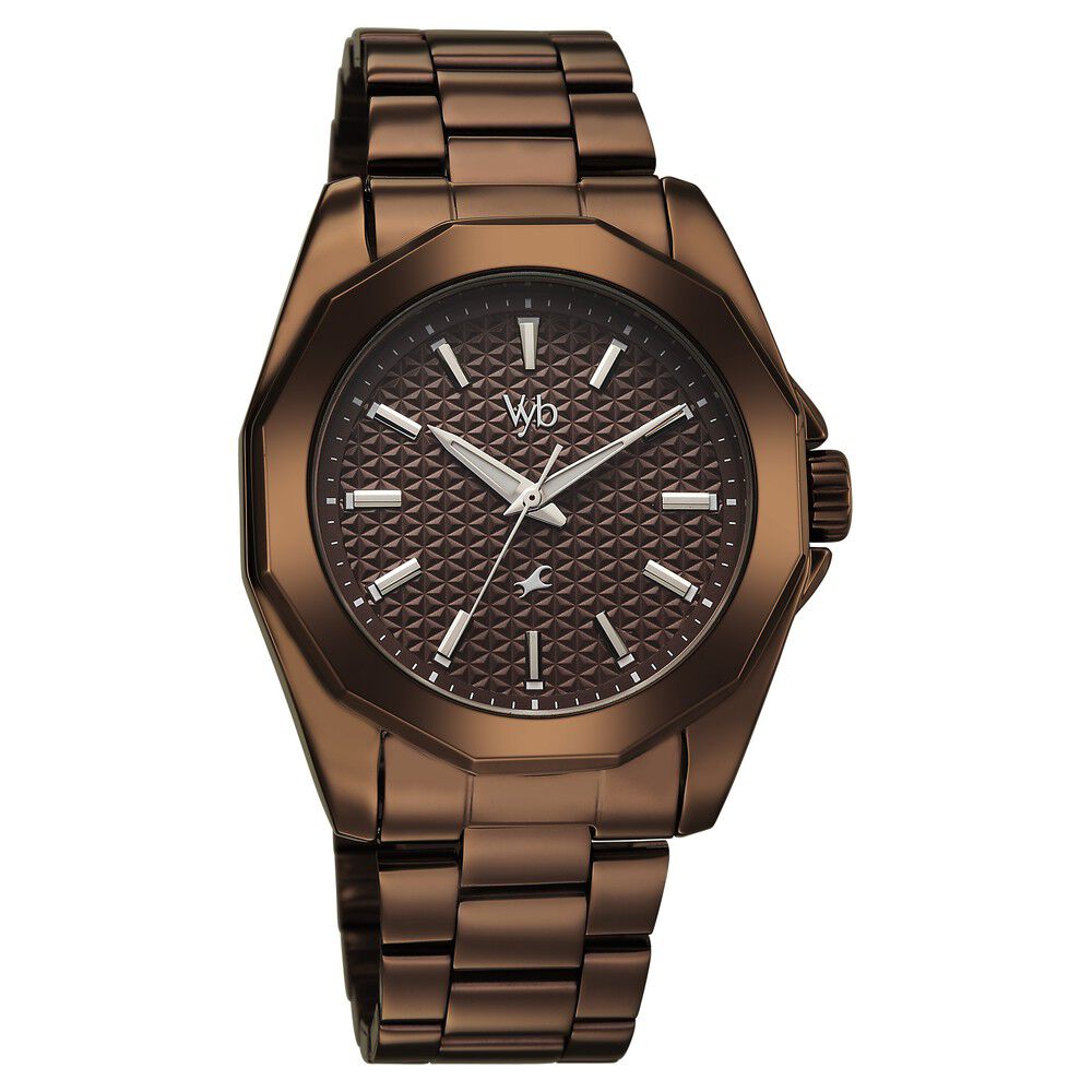 Buy Online Vyb Challenger By Fastrack Quartz Analog Brown Dial