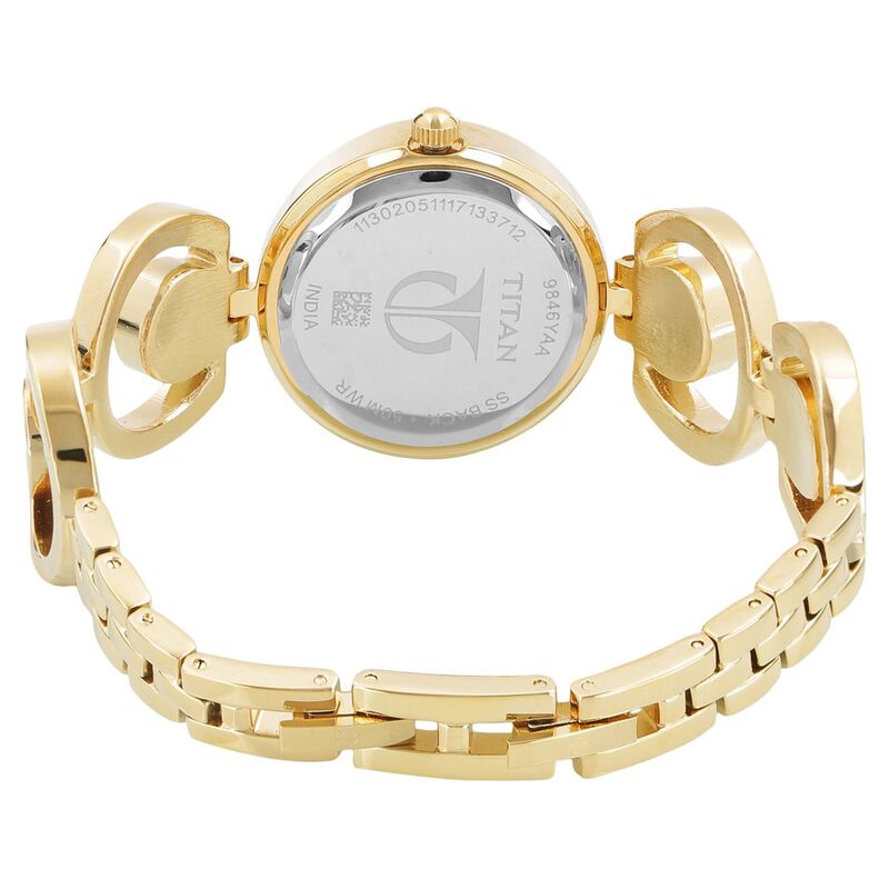 Titan Quartz Analog White Dial Metal Strap Watch for Women - image number 3