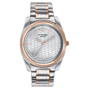 Poze By Sonata Quartz Analog Silver Dial Two Toned Metal Strap Watch For Men