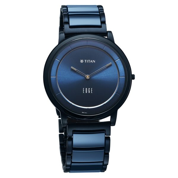 Titan Edge Melange Slim Steel & Ceramic Strap Blue Dial Analog Watch For Men - image number 1