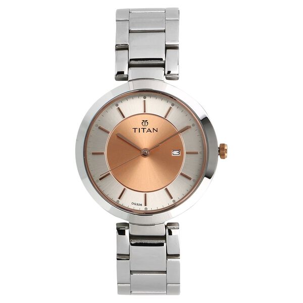 Titan Workwear Rose Gold Dial Analog Stainless Steel Strap watch for Women - image number 0