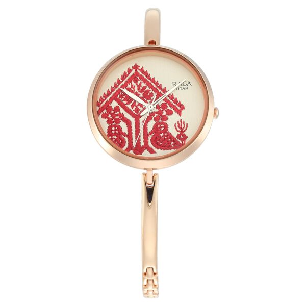 Titan Raga RongaliRose Gold Dial Analog Metal Strap Watch for Women - image number 0