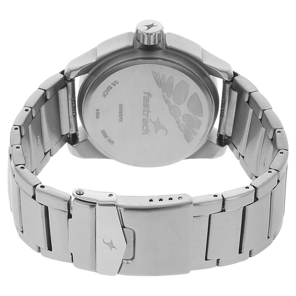 Buy Online Fastrack Black Magic Quartz Analog Black Dial Stainless Steel Strap Watch for Guys ne3089sm06j Titan