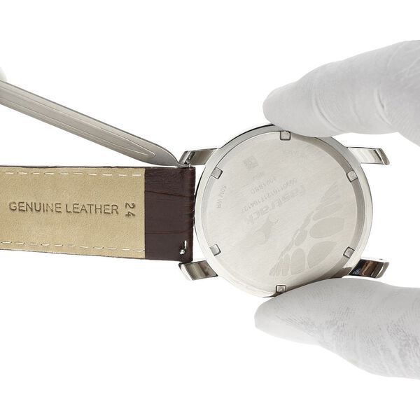 24 mm Brown Genuine Leather Strap for Men - image number 5