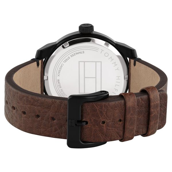 Tommy Hilfiger Quartz Analog Black Dial Leather Strap Watch for Men - image number 2
