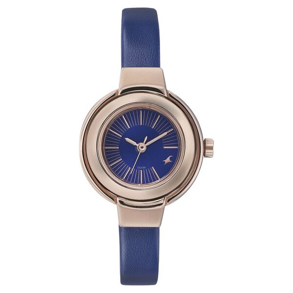Fastrack Quartz Analog Blue Dial Leather Strap Watch for Girls - image number 0