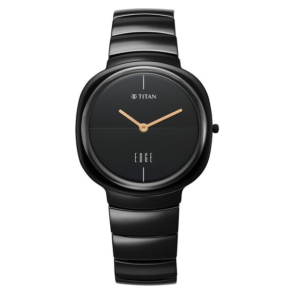 Titan Edge Squircle Quartz in Rich Black with Glossy Ceramic Unisex Watch - image number 0