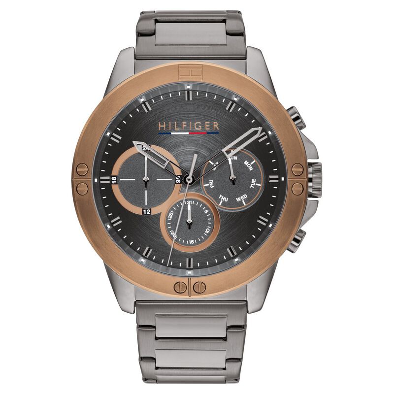 Tommy Hilfiger Quartz Multifunction Grey Dial Stainless Steel Strap Watch for Men