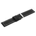 24 mm Black Genuine Leather Strap for Men - image number 3
