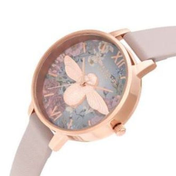 Olivia Burton Quartz Analog Grey Dial Leather Strap Watch for Women - image number 1