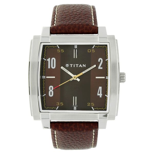 Titan Analog Brown Dial Leather Strap watch for Men - image number 0