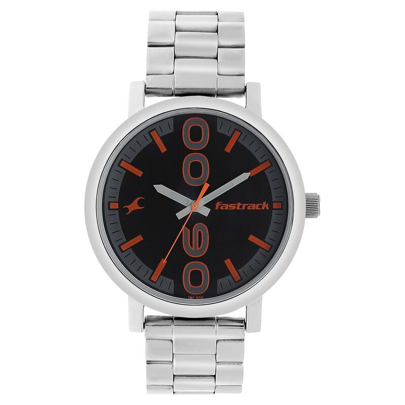 Fastrack Bold Quartz Analog Black Dial Stainless Steel Strap Watch for Guys - image number 0
