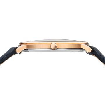 Titan Nebula Lustre 18 Karat Gold Quartz Analog with Date Blue Dial Blue Leather Strap Watch For Men