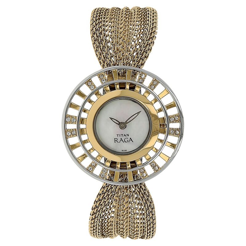 Titan Raga Mother of Pearl Analog Bimetal Strap Watch for Women - image number 0