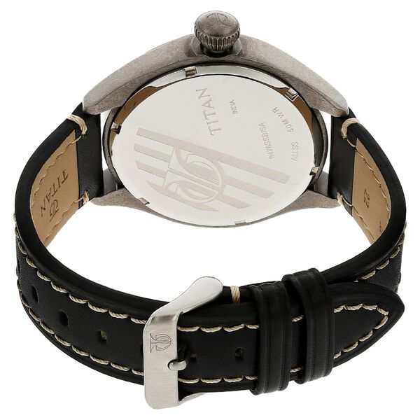 Titan Analog Black Dial with Date Leather Strap Watch for Men - image number 3