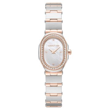 Cerruti 1881 Quartz Analog White Dial Two Toned Colour Stainless Steel Strap Watch For Women