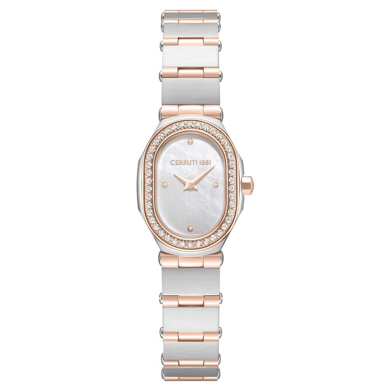 Cerruti 1881 Quartz Analog White Dial Two Toned Colour Stainless Steel Strap Watch For Women