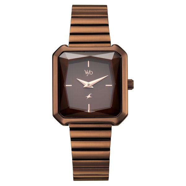 Vyb Flare By Fastrack Quartz Analog Brown Dial Brown Stainless Steel Strap Watch For Girls - image number 0
