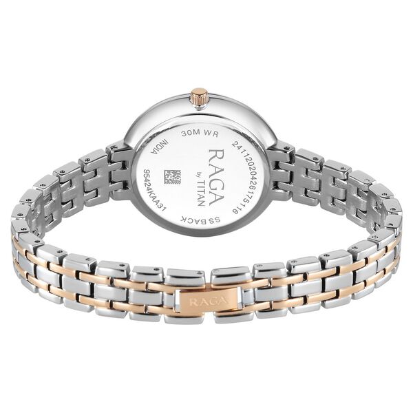 Titan Raga Spotlight Quartz Analog Pink Dial Two Toned Metal Strap Watch For Women - image number 6