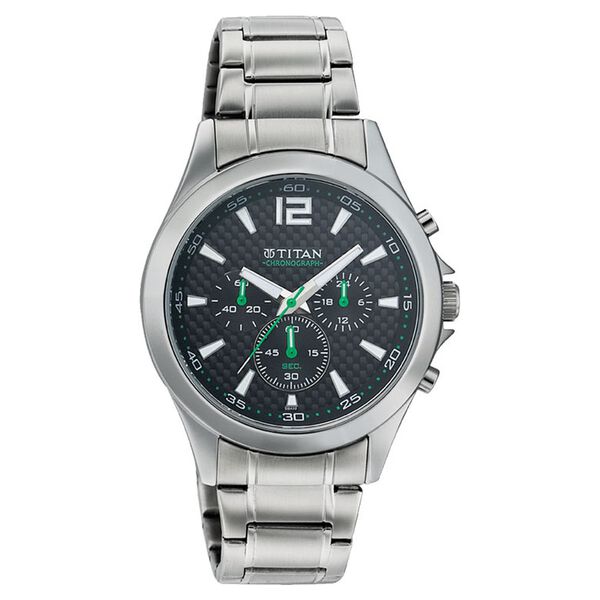 Titan Quartz Chronograph Black Dial Watch for Men - image number 0