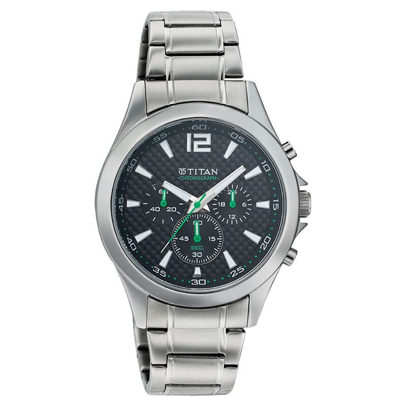 Titan Quartz Chronograph Black Dial Watch for Men