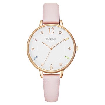 Poze by Sonata Quartz Analog White Dial PU Leather Strap Watch for Women