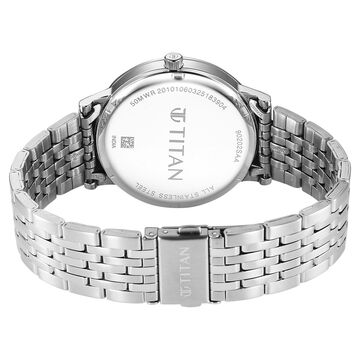 Titan Elegance Analog with Date by Hand and Dark Grey Dial Stainless Steel Strap Watch for Men
