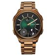Titan Stellar Jumping Hour Micromotors Zodiac Analog with Dual Moonphase and Green Dial IP Bronze Stainless Steel Watch for Men - image number 1