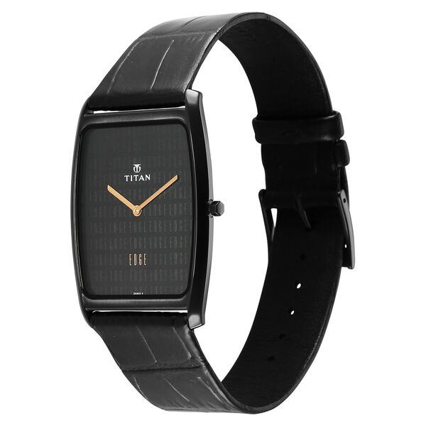 Titan Edge Black Dial Analog Leather Strap watch for Men - image number 5