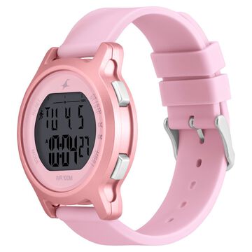 Fastrack Street Line Digital Dial Pink Silicone Strap Watch for Girls