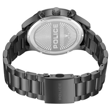 Police Quartz Multifunction Black Dial Grey Stainless Steel Strap Watch for Men