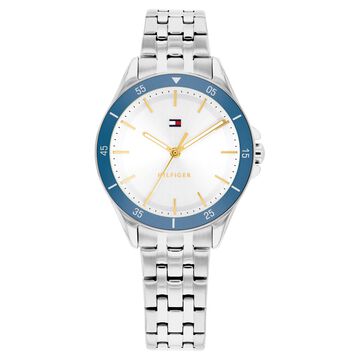 Tommy Hilfiger Quartz Analog White Dial Silver Stainless Steel Strap Watch For Women
