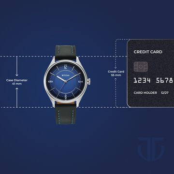 Titan Neo Basics Analog with Blue Dial Blue Leather Strap Watch for Men