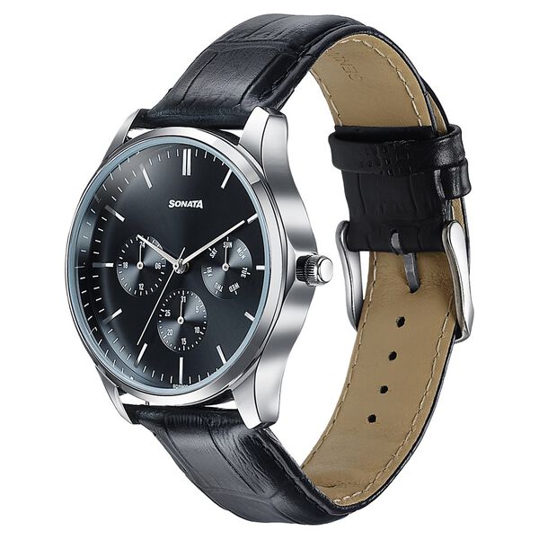 Sonata Men's Work Wear black dial Watch - Premium Multifunction design for everyday style - image number 2