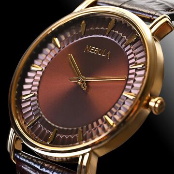 Titan Nebula Art Deco 18k Gold Analog Watch for Men 