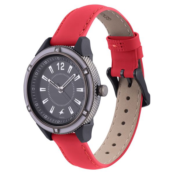 Fastrack Modular Quartz Analog Black Dial Leather Strap Watch for Girls - image number 2