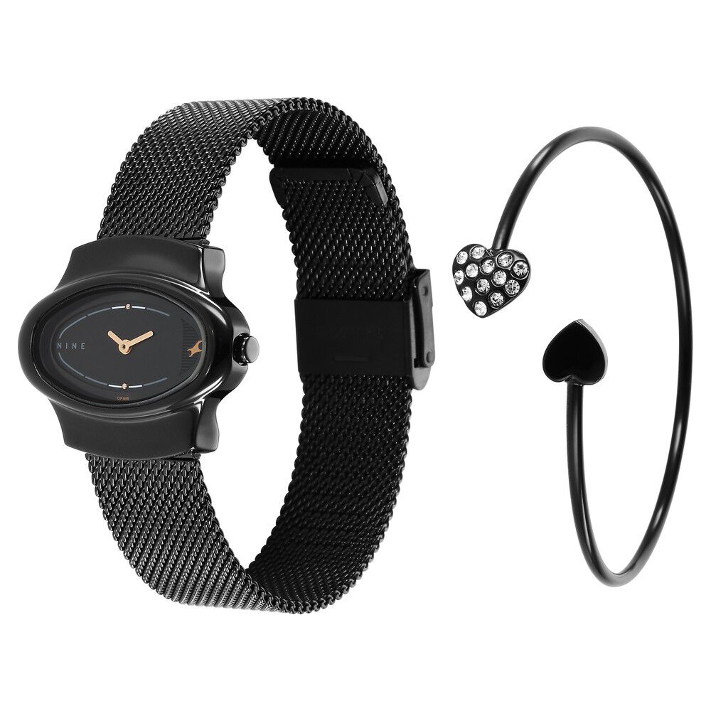 Buy Online Fastrack Pulse Quartz Analog Black Dial Stainless Steel