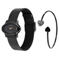 Fastrack Pulse Quartz Analog Black Dial Black Stainless Steel Strap Oval Shaped Watch For Girls - image number 3