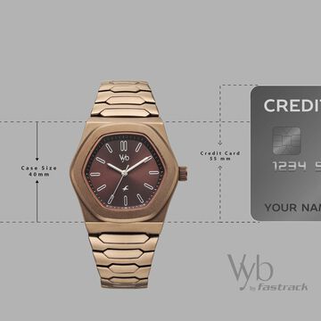 Vyb Limitless By Fastrack Quartz Analog Brown Dial Brown Metal Strap Watch For Guys